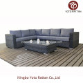 Grau Rattan Langes Sofa für Outdoor (1502)